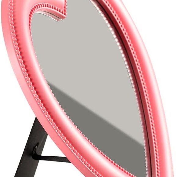 Heart Makeup Mirror Cosmetic Mirror Wall Desktop Mirror Bedroom MirrorPink - Picture 8 of 9